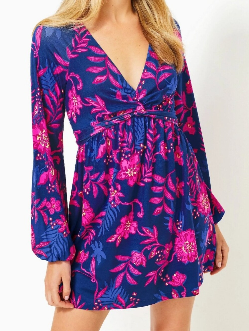 Lilly Pulitzer Loralei Romper S Never Ending Summer Blue Pink Floral Skort